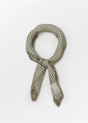 Gingham wica wool scarf Smoked Gray Becksøndergaard 